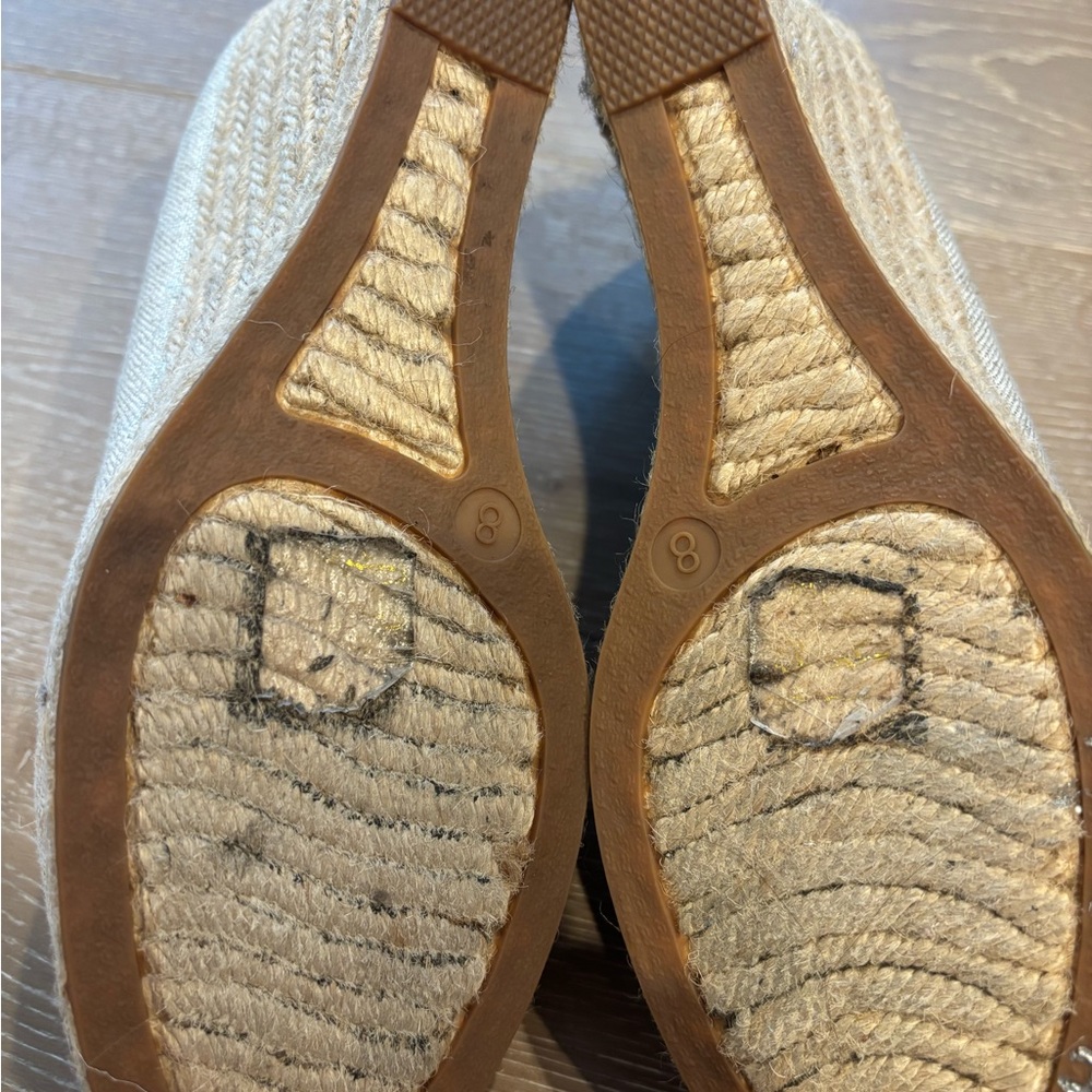 J. Crew Cream Gold Espadrille Wedges 8 Like New! - Picture 6 of 7